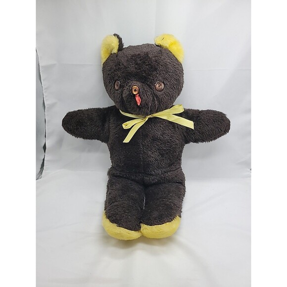 Vintage Early Black Teddy Bear Button Eyes and Nose...